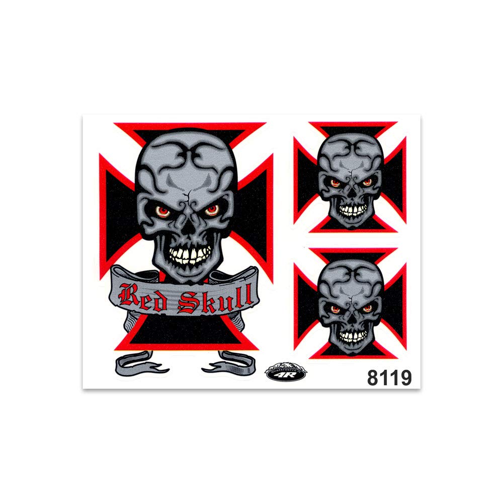 Quattroerre Stickers Red Skull, 14 x 16 cm