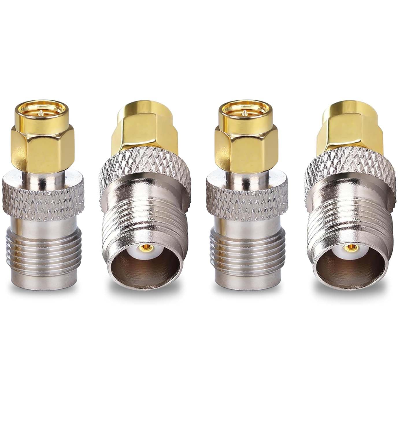 ABONIX SMA Male to TNC Female Coax Connector Adapter for WiFi, Radio, LTE Antenna, Router Durable Connection (Pack of 4)