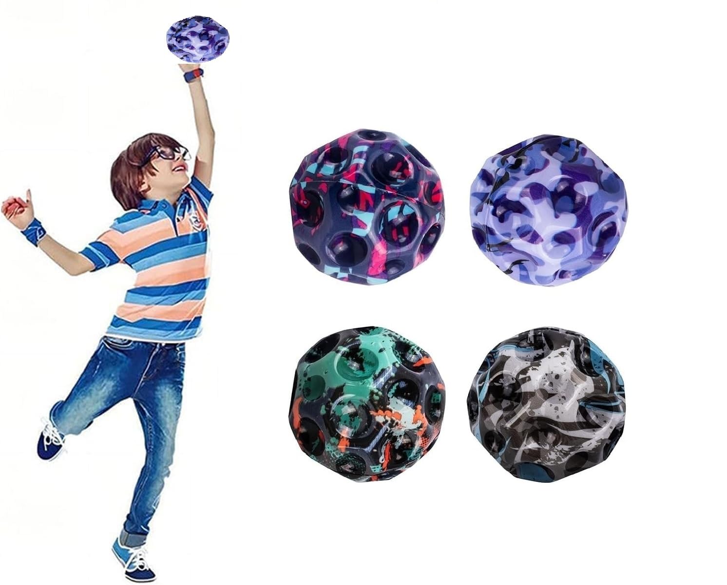 YBN 1 pc Moon Ball for Kids – Soft Bouncing, Jumping & Bounce Ball Toys for Kids Age 2-5 Years | Indoor Outdoor Activity Toy | Colorful Option for Toddlers (Color May Vary)-image-47