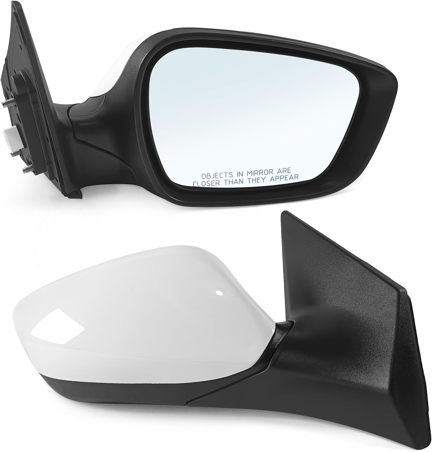 Right Passenger Side Mirror Fits 2011 2012 2013 Hyundai Elantra with Power Glass Heated and Manual Folding without Turn Signal Match to White (5Pins)