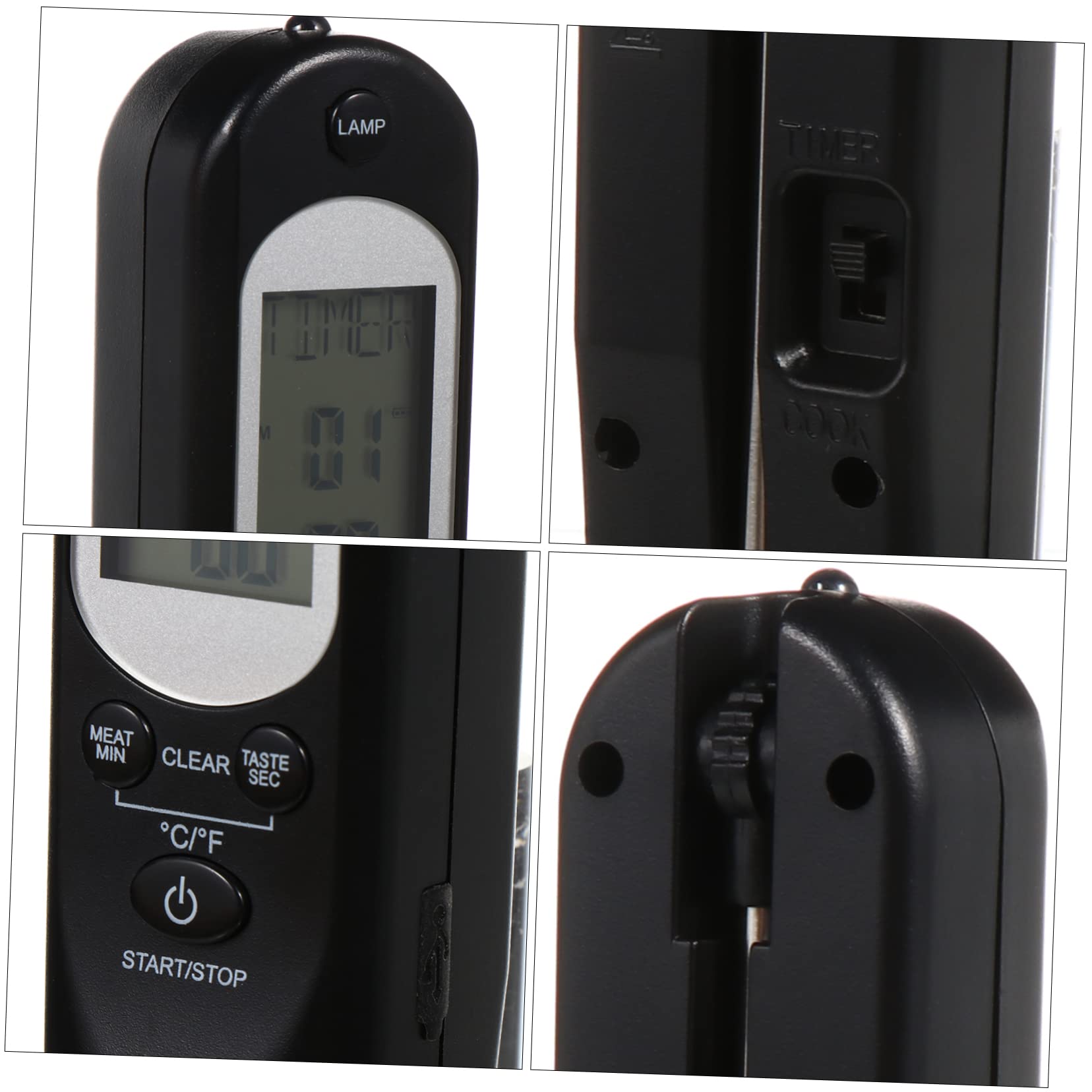 Digitales Fleischthermometer 1 Satz aus Abs, USB Ladefunktion, Schwarz
