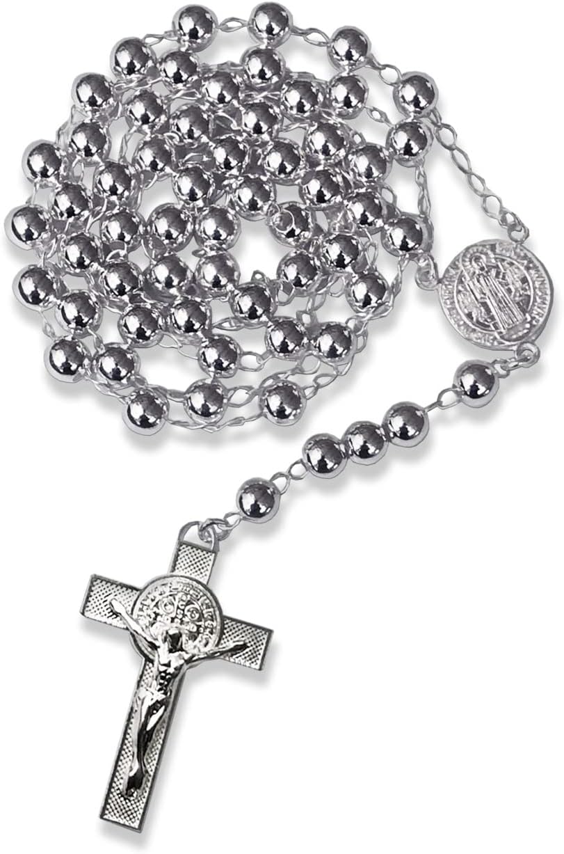 Yaah Saint Benedict Rosary in Sterling Silver .925 6mm