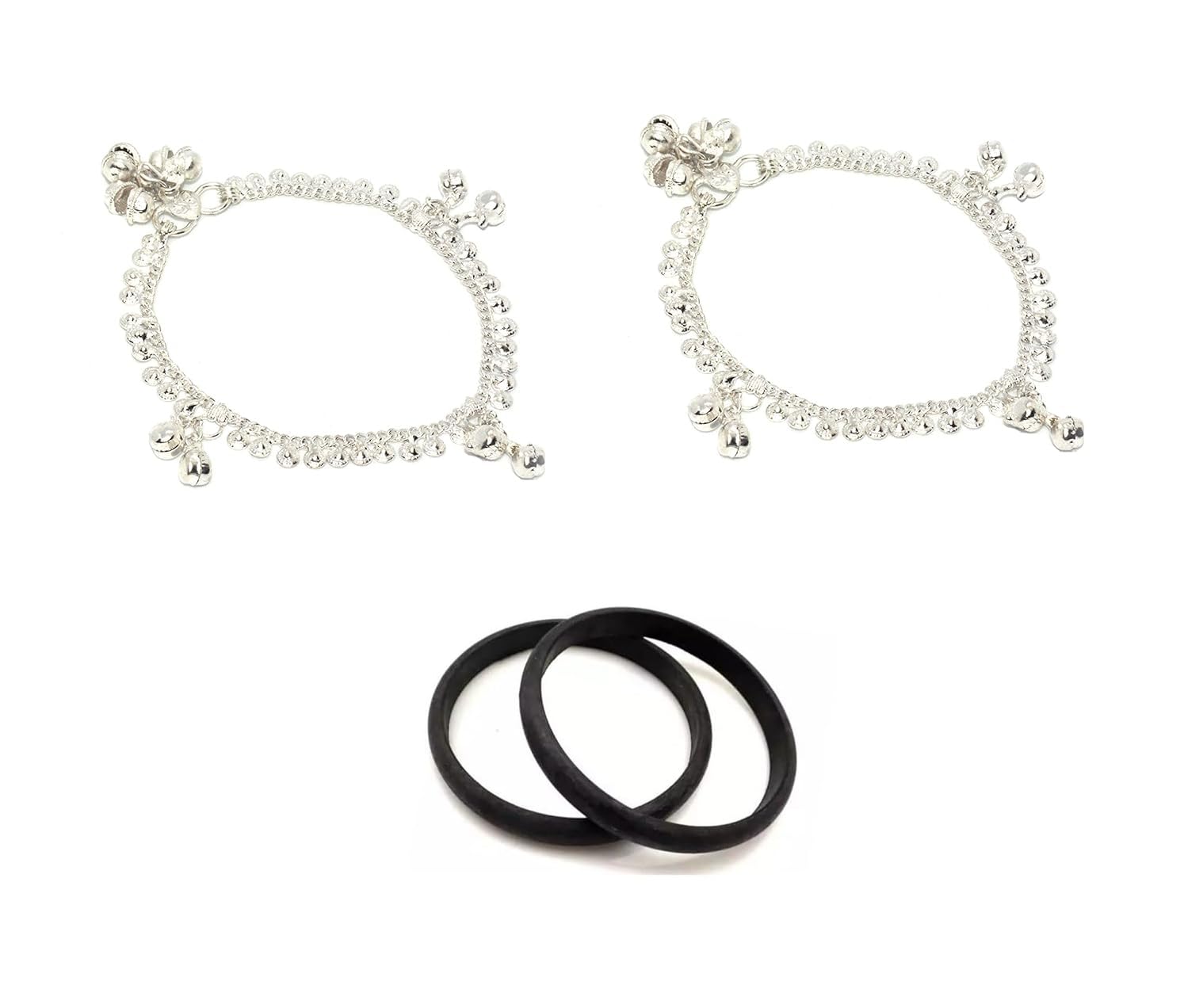 fashion accessories Anklet Baby Artificial Silver Plated Anklets Payal Ghungaroo for Kids Children Baby Girls (3-5) Years.1 Pair Anklet With 1 Pair Bangles. (B0DFD4NM7T) Amazon Price History, Amazon Price Tracker