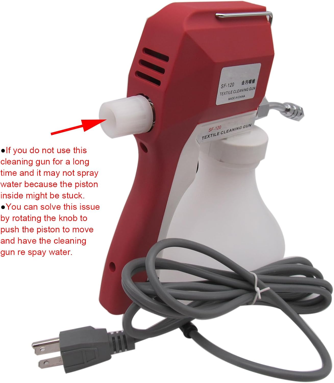 CKPSMS Brand -Electric Plastisol Removing Gun - Versatile High-Pressure Decontamination Tool for Gardening, Household Cleaning, Clothes and Industrial Use (Type:SF-120NB 110V Extended Nozzle)