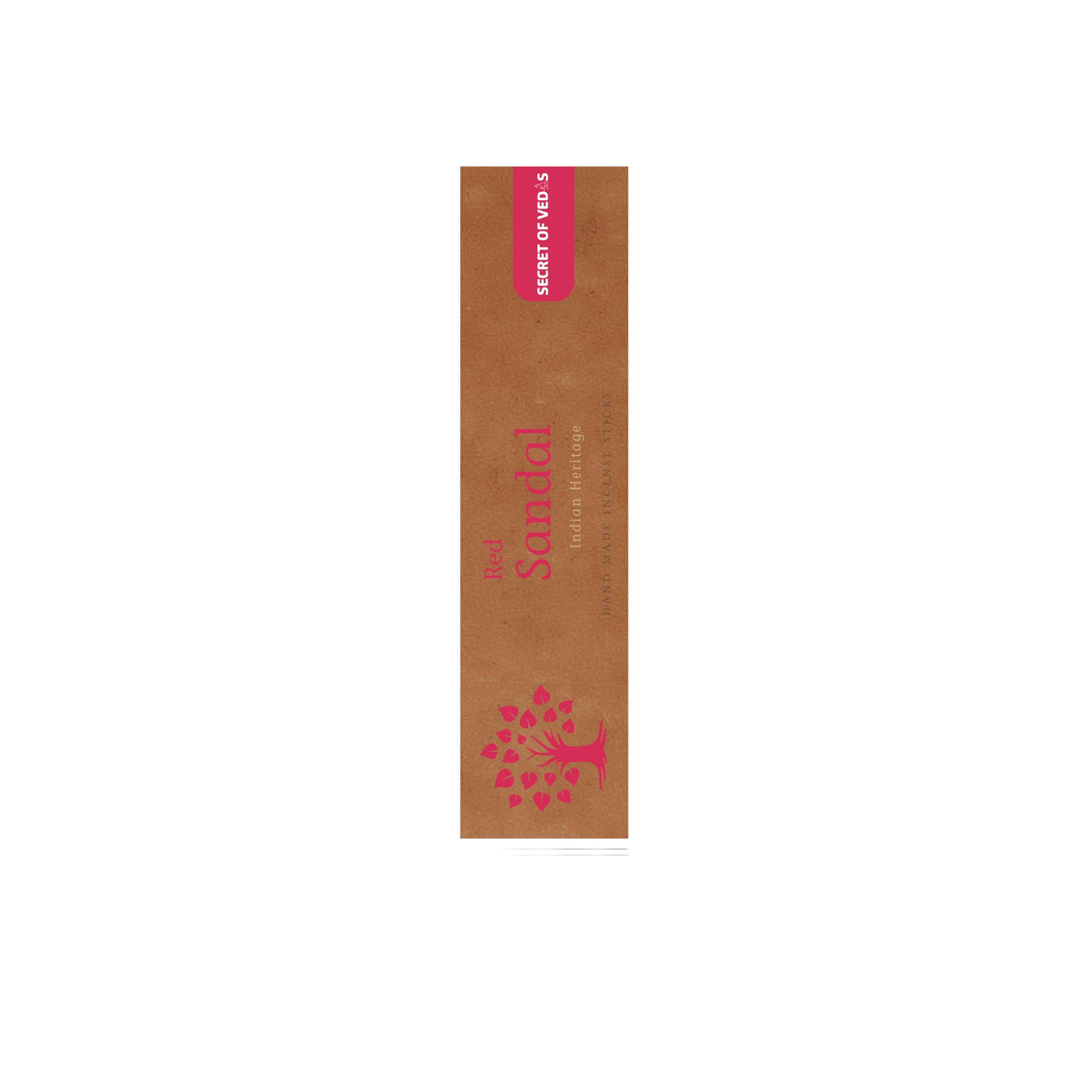 Red Sandal Incense Sticks 100g Pure Organic Chandan Agarbati Natural Hand-Rolled Agarbatti Long-Lasting Woody Aroma for Meditation, Yoga & Home Aromatherapy