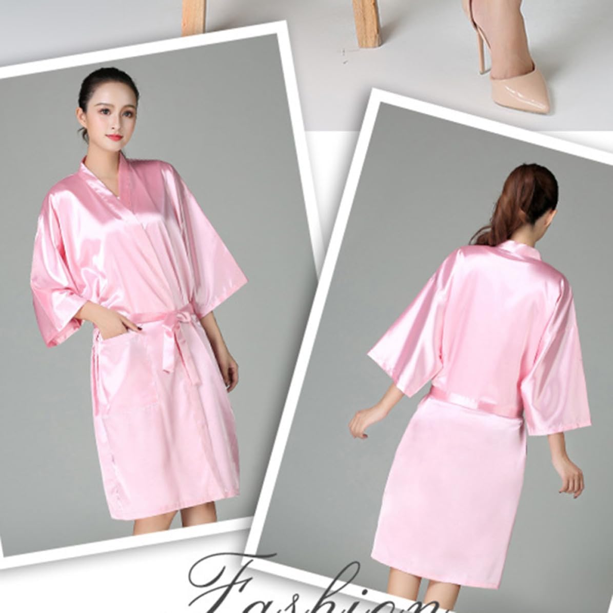 Pink Hairdressing Apron for Hair Colorists, Waterproof Fabric Salon Gown with Sleepwear Design, Protects Clothes from Spills, for Hair Cutting and Spa Use