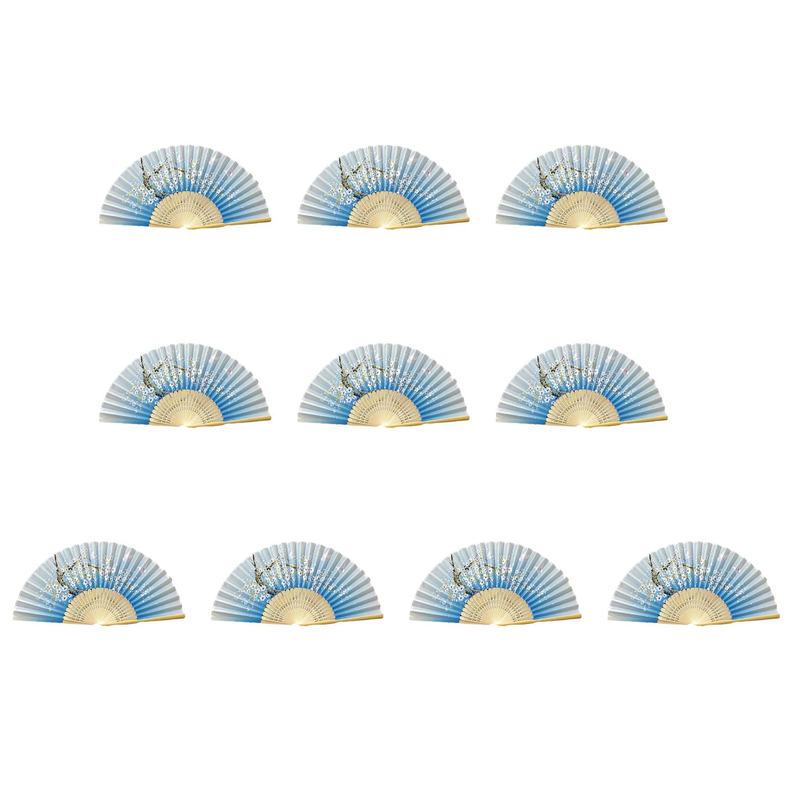 Tsophreniq Of 10 Bamboo Folding Fans Traditional Chinese Handheld Fan with Elegant Carvings for Cooling and Decoration Bamboo Fan