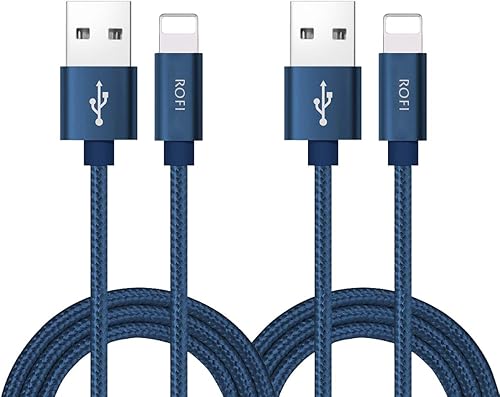 Miniatura 6 de RoFI Cable de teléfono compatible, [2 unidades] de nailon trenzado de carga rápida de 4 pies para teléfono X 8 8 Plus 7 7 Plus 6s 6s Plus 6 6 Plus 5