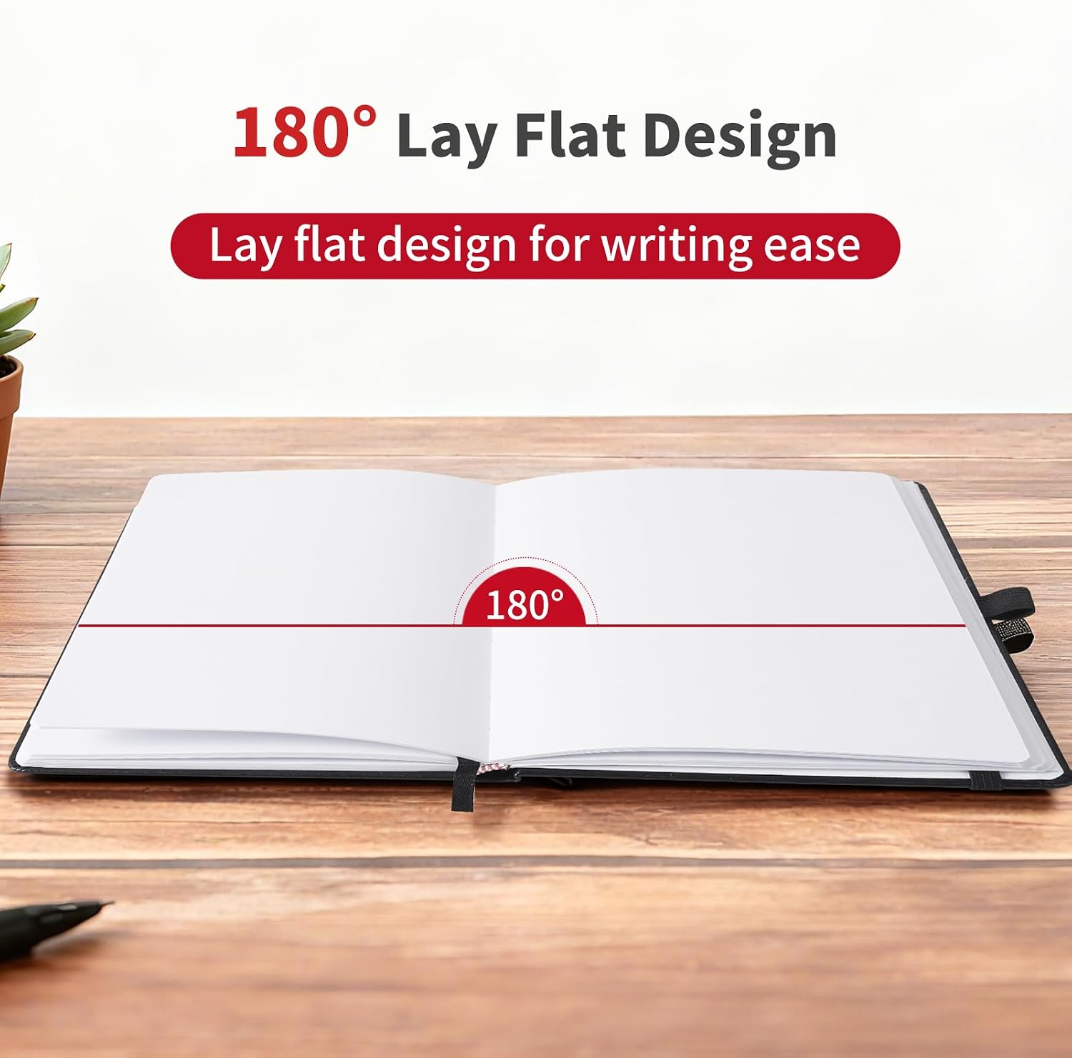 Heture Hardcover Notebooks, A5 Blank Notebook for Writing 160 Pages, 8.2 x 5.5 inch, Classic Blank Notebooks for College/Work/Travel(Blanked-3 Pack, Red) image 5