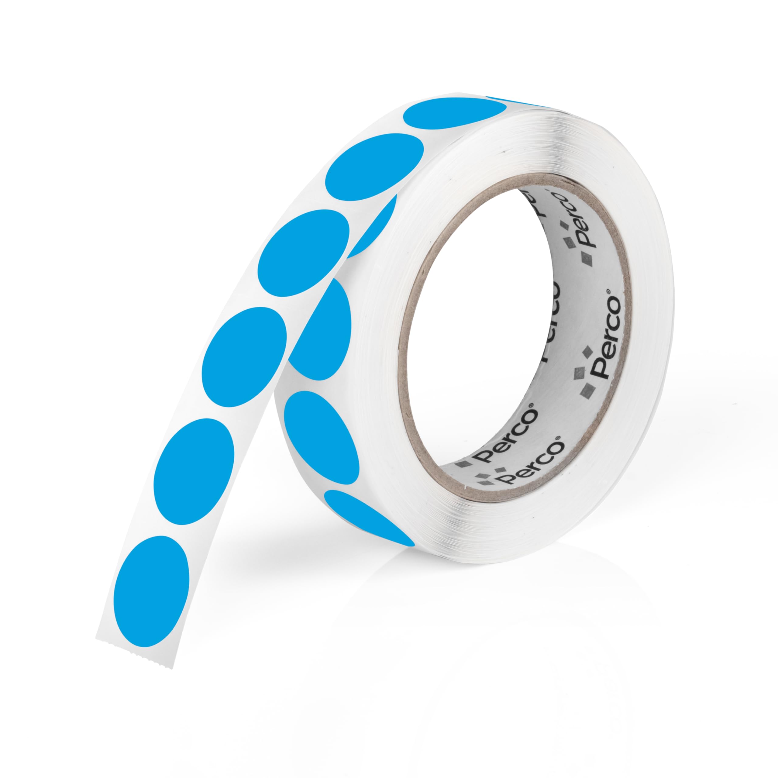 Perco Light Blue 1-Inch Round Circle Dot Sticker Labels with Easy Peel Perforation - 1,000 Labels per Roll - Strong Adhesion, Vibrant Colors for Organizing, Crafting & More - Made in USA