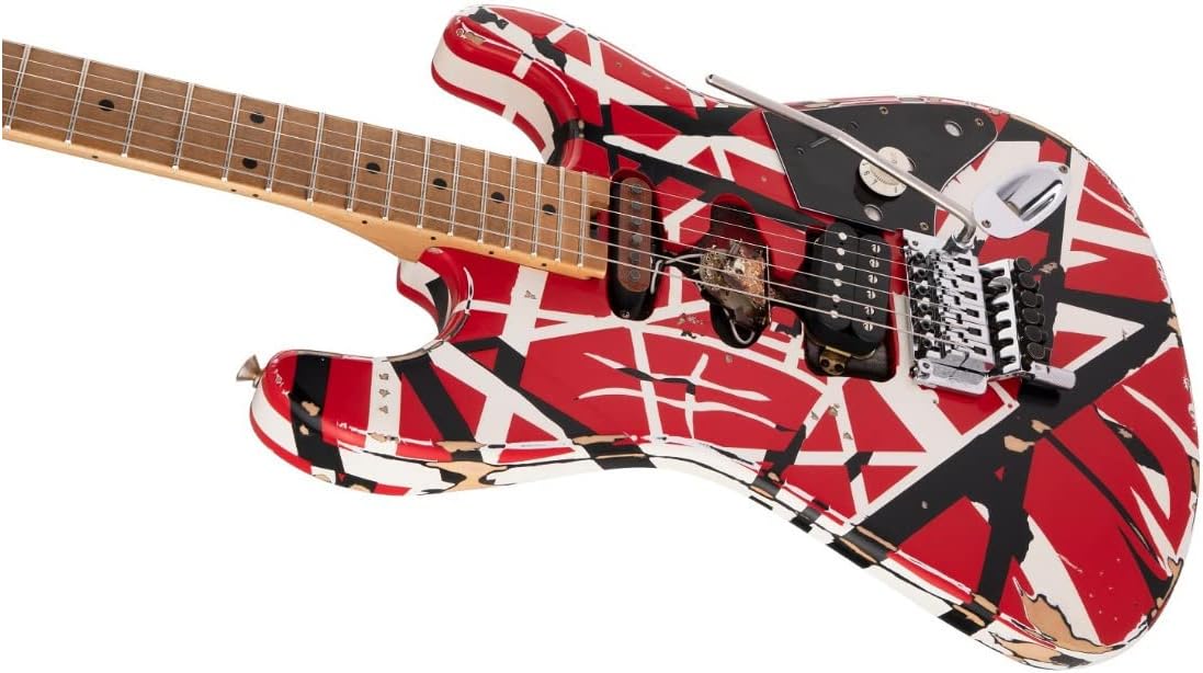 EVH Striped Series Frankenstein Relic - Red/Black/White