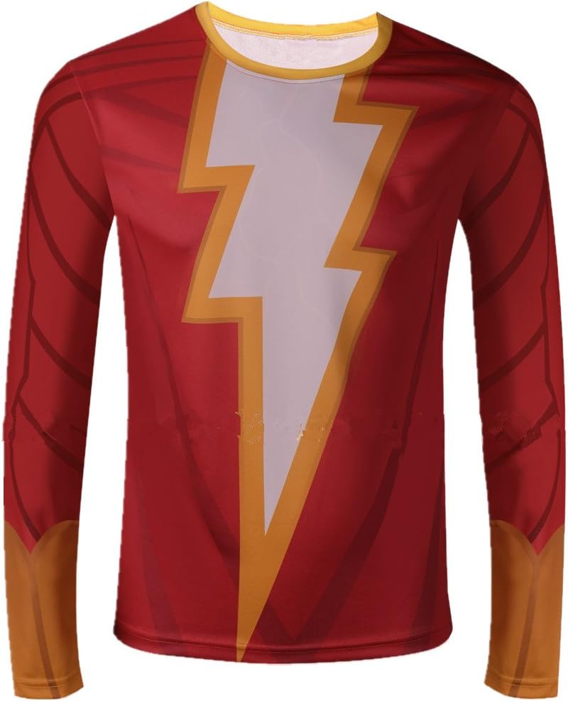 Carin Men's Shazam The Flash Black Adam Long Sleeve T-Shirt