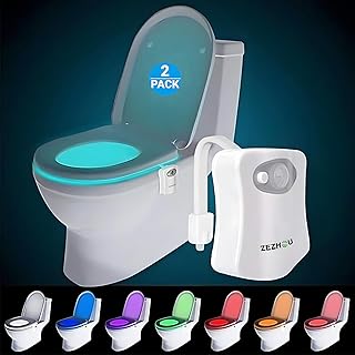 ZEZHOU Original Toilet Night Light 2 Pack, Motion Sensor Activated LED L...