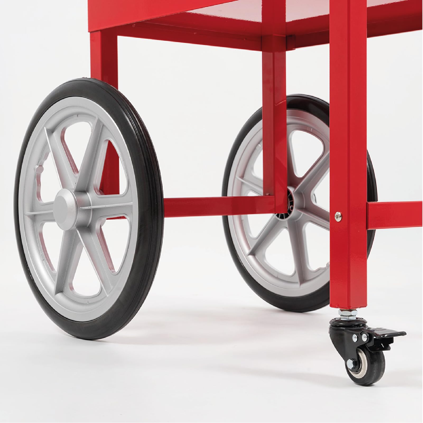 Palomitera Grande con Carrito Portátil, Olla Extraíble e Iluminación, Color Rojo Americano, Ideal para Fiestas y Eventos. Máquina de Palomitas con Potencia de 1350 W y Gran Capacidad.
