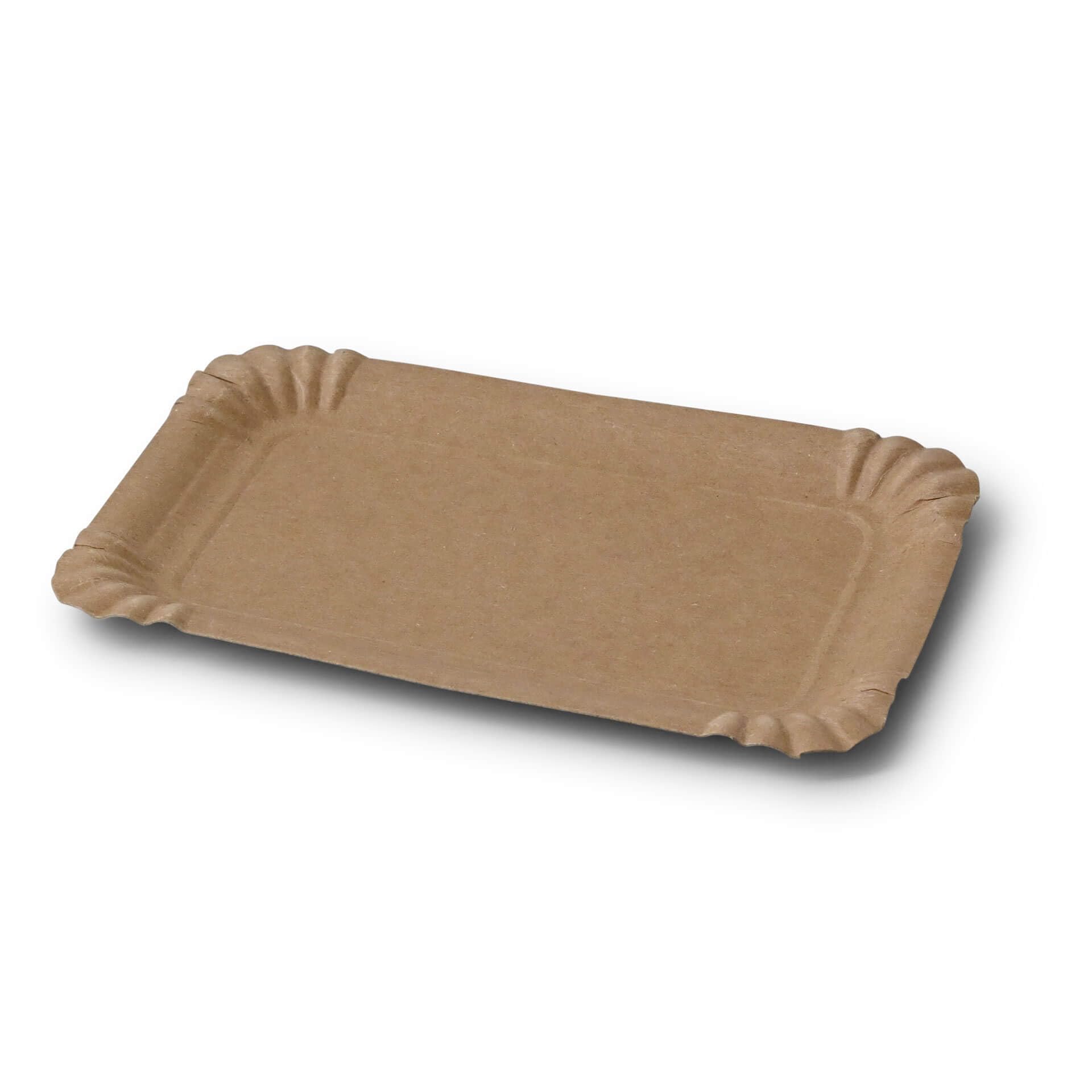 BIOZOYG 3000 Pappteller eckig braun 10x16 cm | Nachhaltig, Robust & Recyclebar | Einwegteller für Geburtstage, Grillfeiern & Partys | Nachhaltige Forstwirtschaft | Disposable Plates
