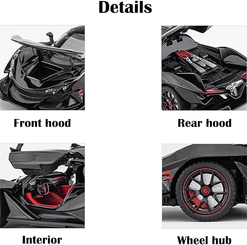 Miniatura 3 de Vehículos coleccionables de aleación negra IE 124 de juguete con luces y sonidos