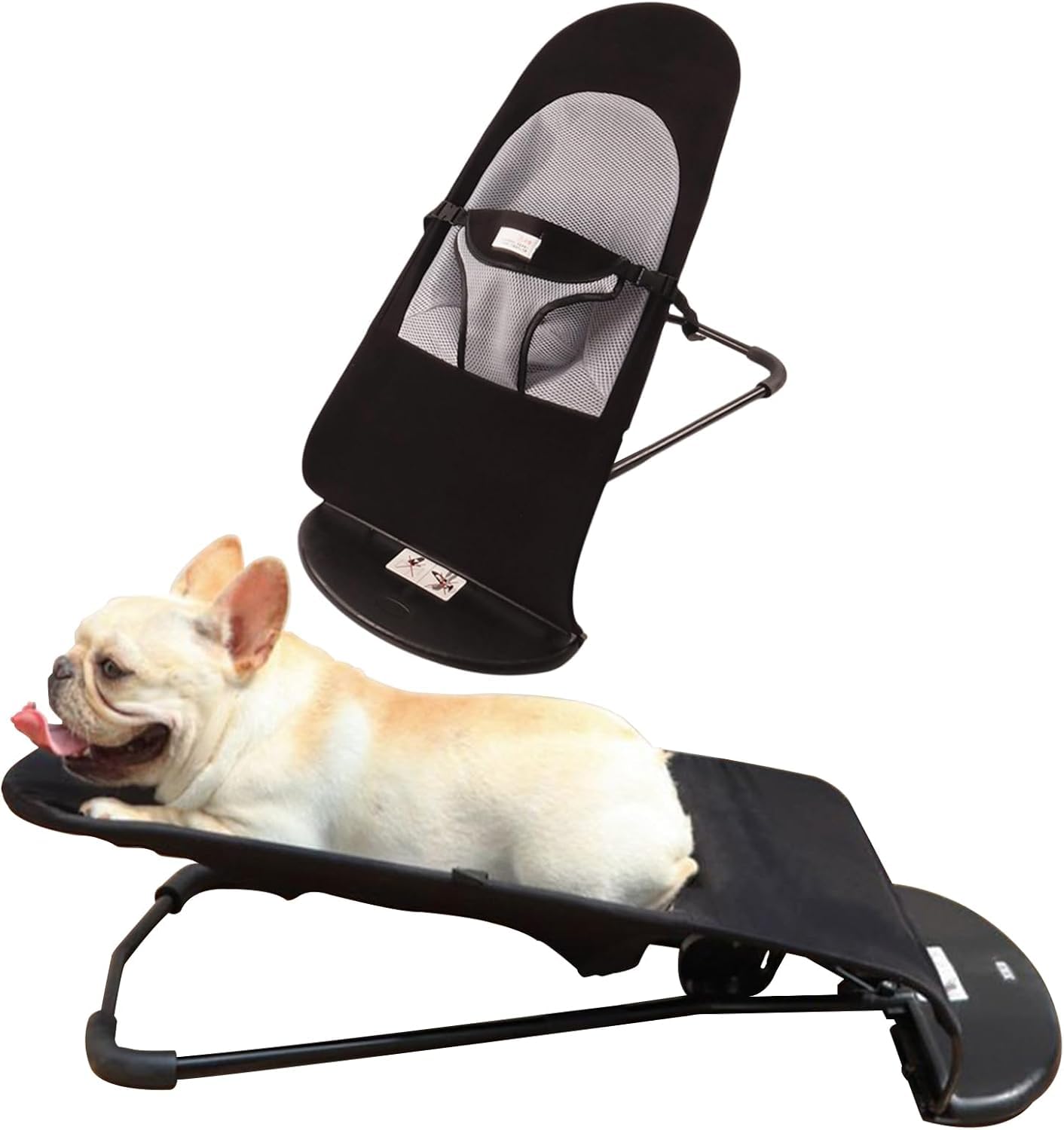 Dog Rocking Chair, Dog Hammock with Breathable Mesh, Height Adjustable and Foldable, High Strength Steel Pet Dog Cat Rocker Bed Chair for Corgi, Teddy, Fighting Bichon