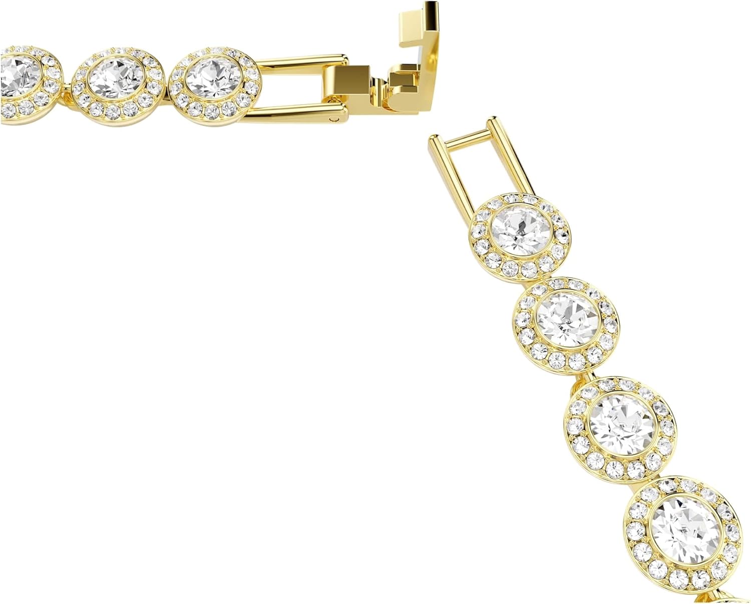 Swarovski Una Angelic set, Set (3), Round cut, Clear, Gold-tone Finish