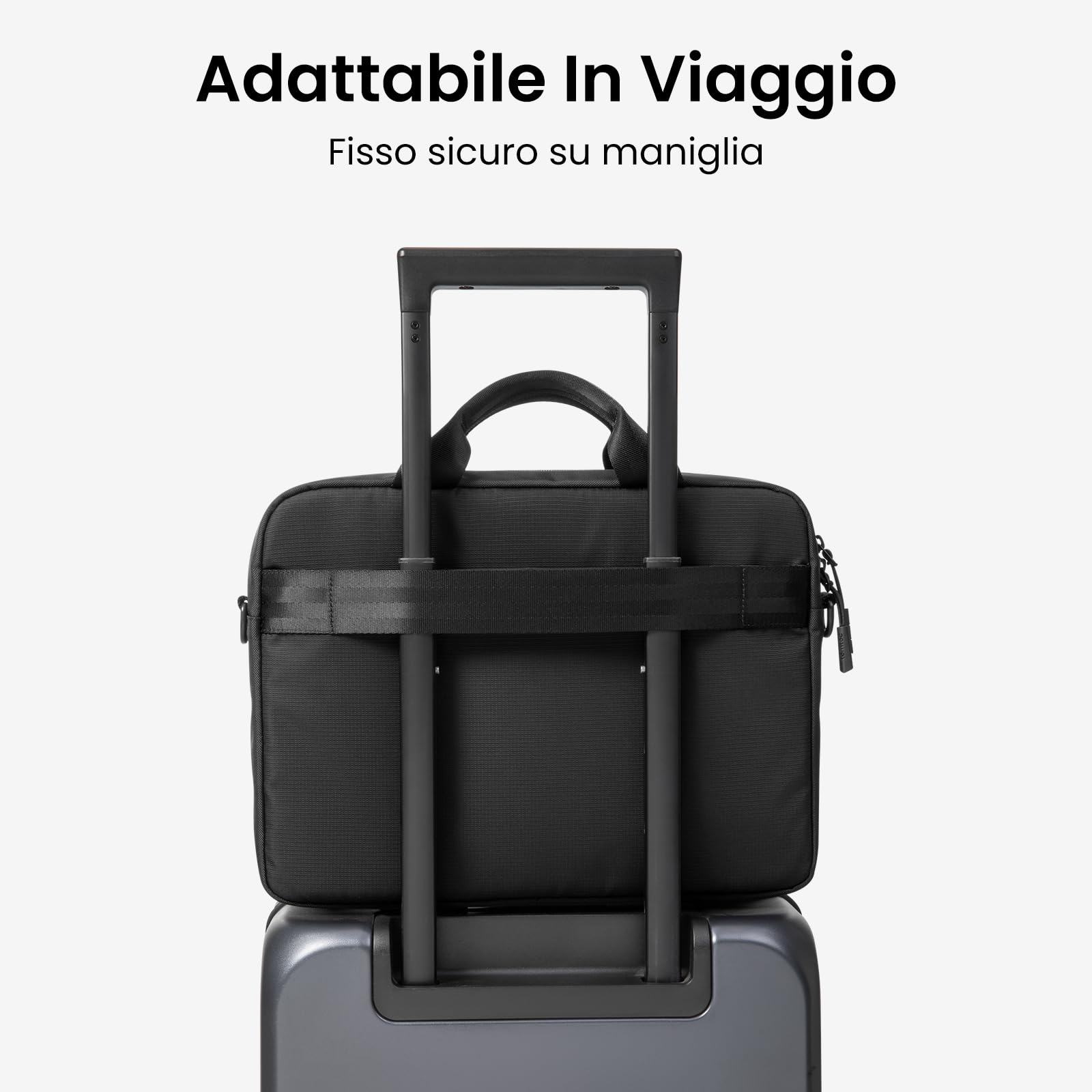 tomtoc Borsa Porta PC Slim per Portatile 13 14 Pollici, Custodia PC Impermeabile per MacBook Air/Pro M4 M3, Business Notebook Custodia PC 14 Pollici Con Tracolla per Documenti/Caricatore