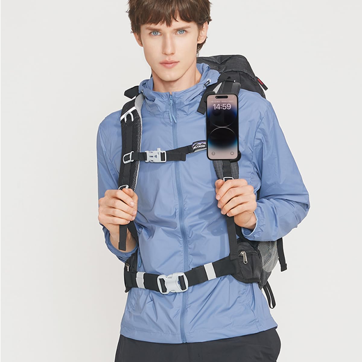Detachable Cellphone Holder for Backpack Strap,Shoulder Strap Mounts for All Series of iPhone,Fit Hiking/Climbing - Image 6
