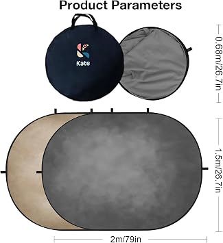 Kate 5x6.5ft(1.5x2m) Collapsible Backdrop Brown Grey Texture Pop up Backgrounds Folding Photography Backdrops Photoshoot Prop
