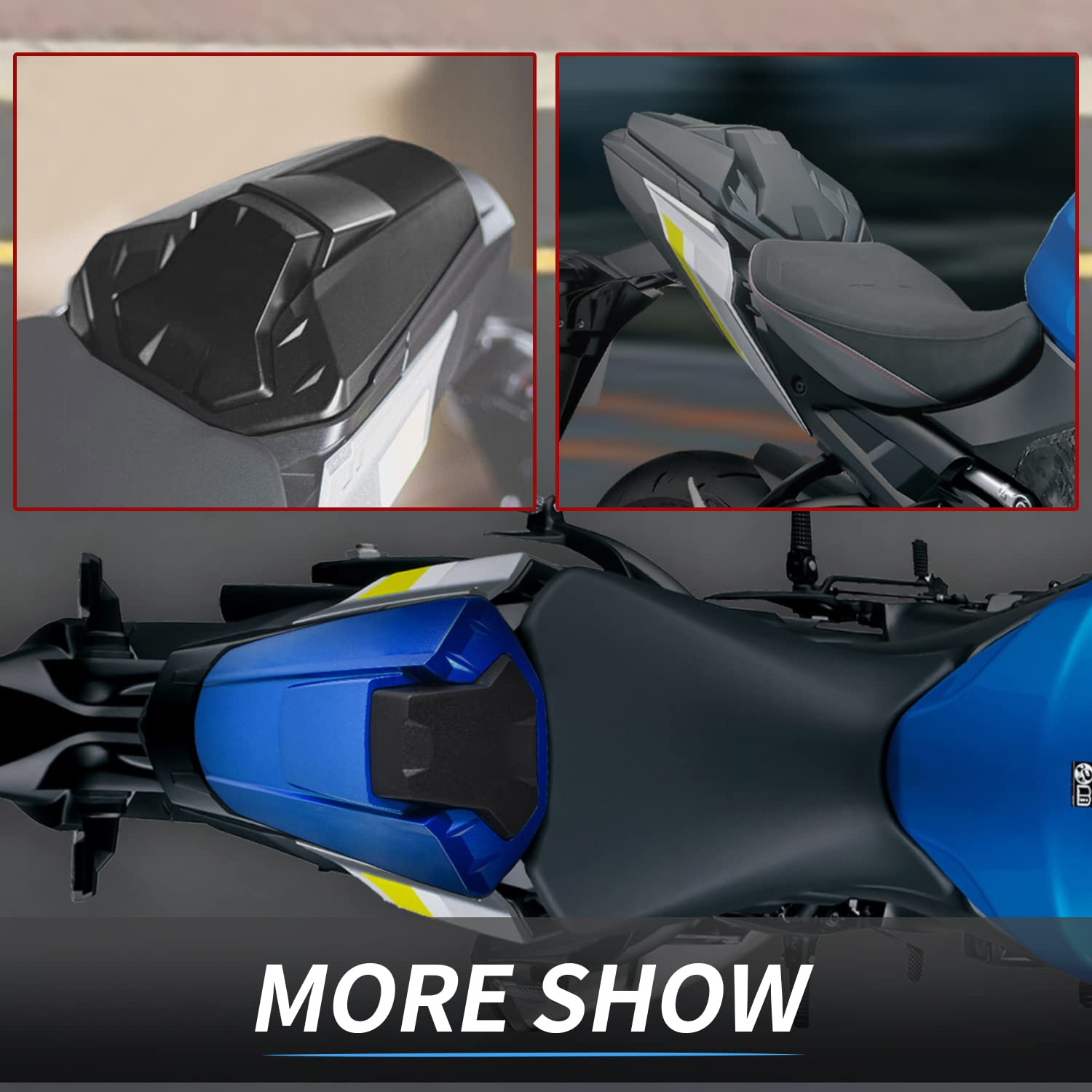 Lorababer Motorcycle Rear Passenger Seat Cowl Cover For GSXS1000 Pillion Seat Hump Tail Section Fairing Cover Compatible With S-uzuki GSX-S1000 GSXS GSX-S 1000 2021 2022 2023 (Blue