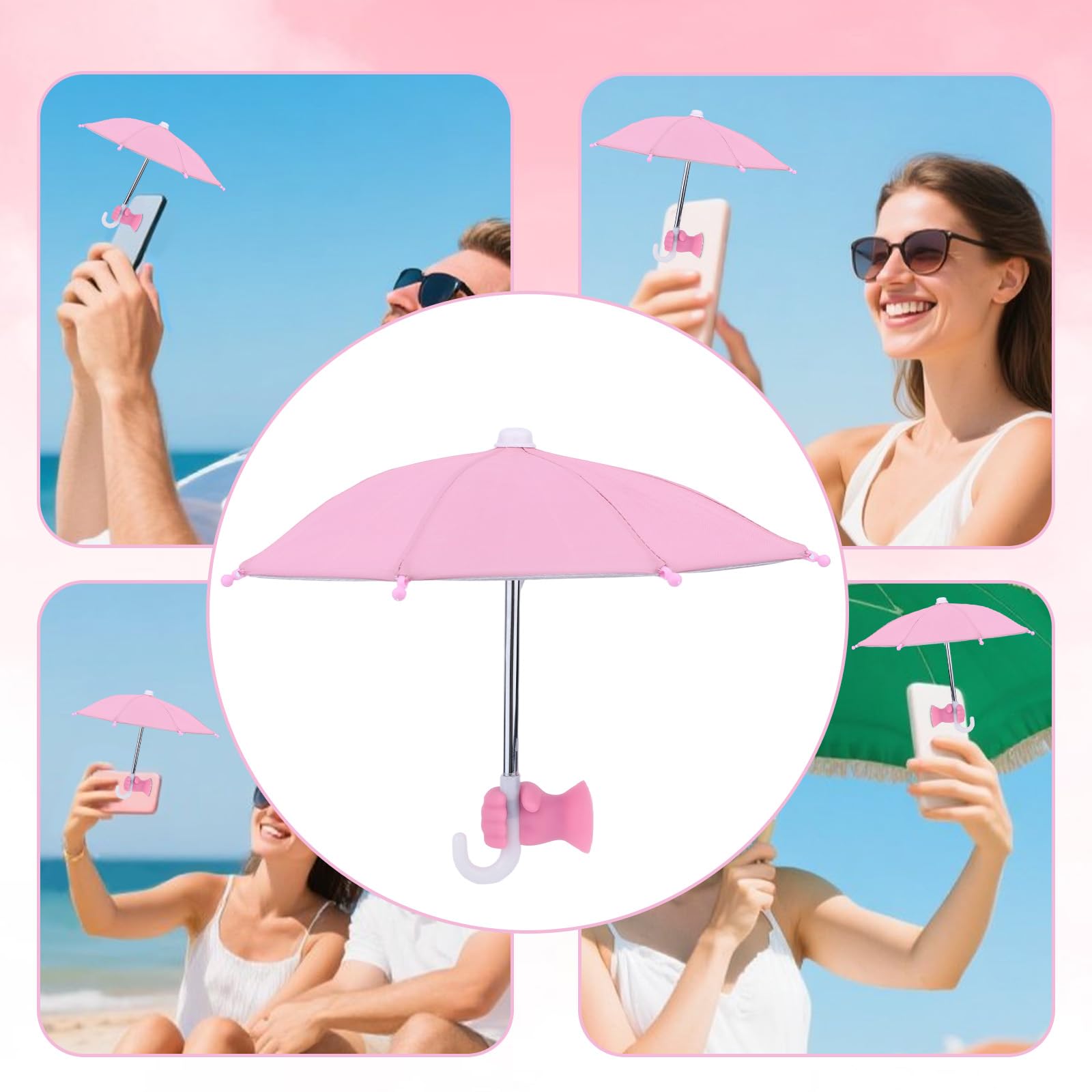 lasuroa Parasol na Telefon Komórkowy, Miniaturowy Parasol Przeciwsłoneczny Telefon z Uchwytem Przyssawkę Przenośna Osłona Przeciwsłoneczna do Zewnętrznych Urządzeń z Ekranem Telefonu Komórkowego