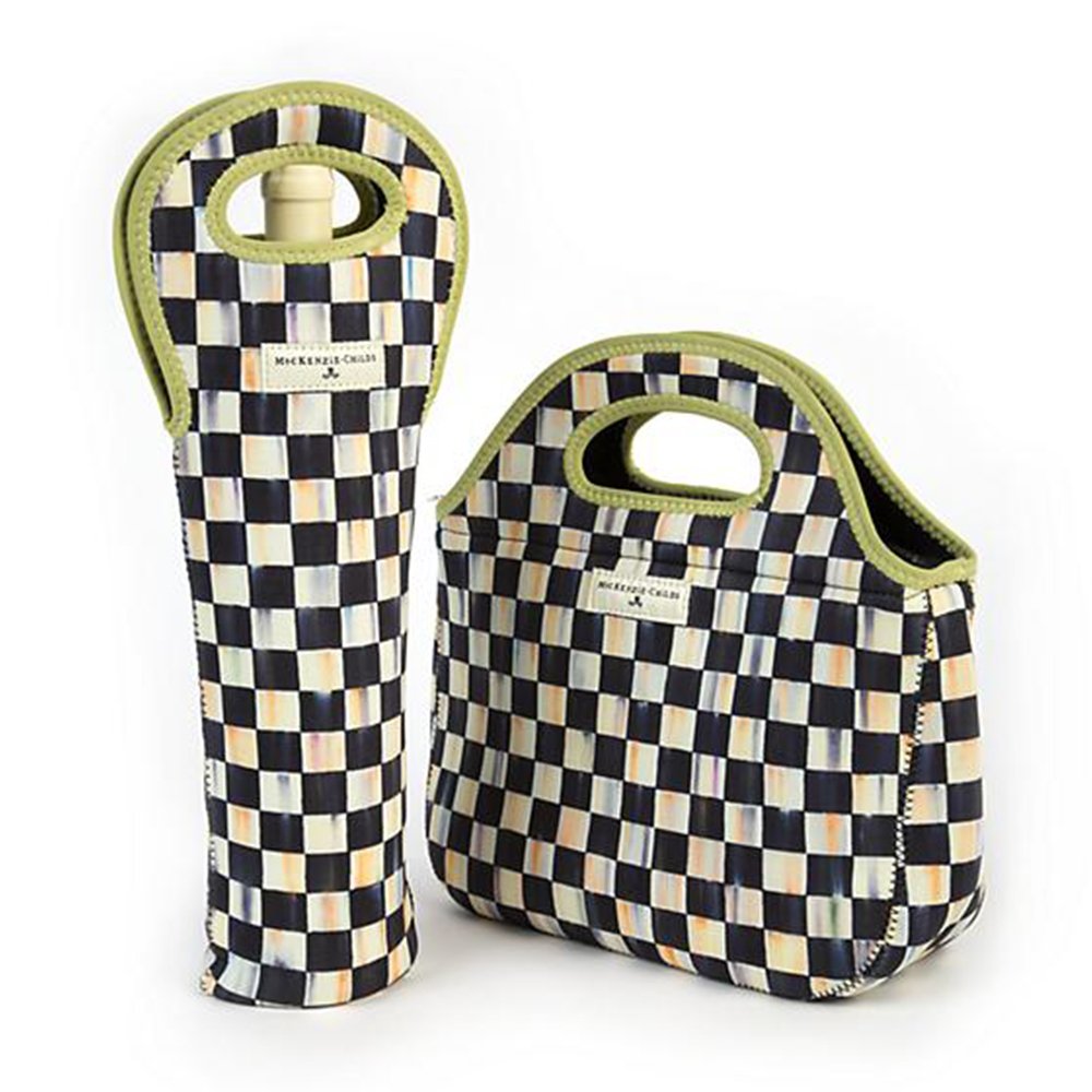 Lunch Tote Bag - Courtly Check Print Neoprene Lunch Tote - Reusable Lunch Box by MacKenzie-Childs - Image 3