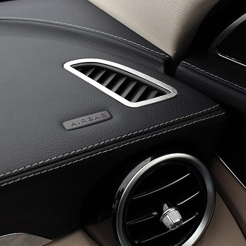 Miniatura 4 de YIWANG - Juego de 2 pegatinas de aleación de aluminio para interior de salpicadero de coche, para Mercedes Benz Clase C W205 C200 GLC260 300 2015