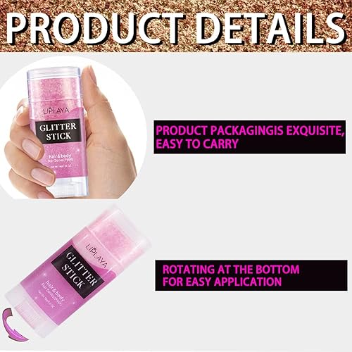 Miniatura 3 de Yeweian Palito dorado con purpurina para el cuerpo, uñas para labios, ojos, gel con purpurina para el cuerpo, conciertos para cantantes, maquillaje