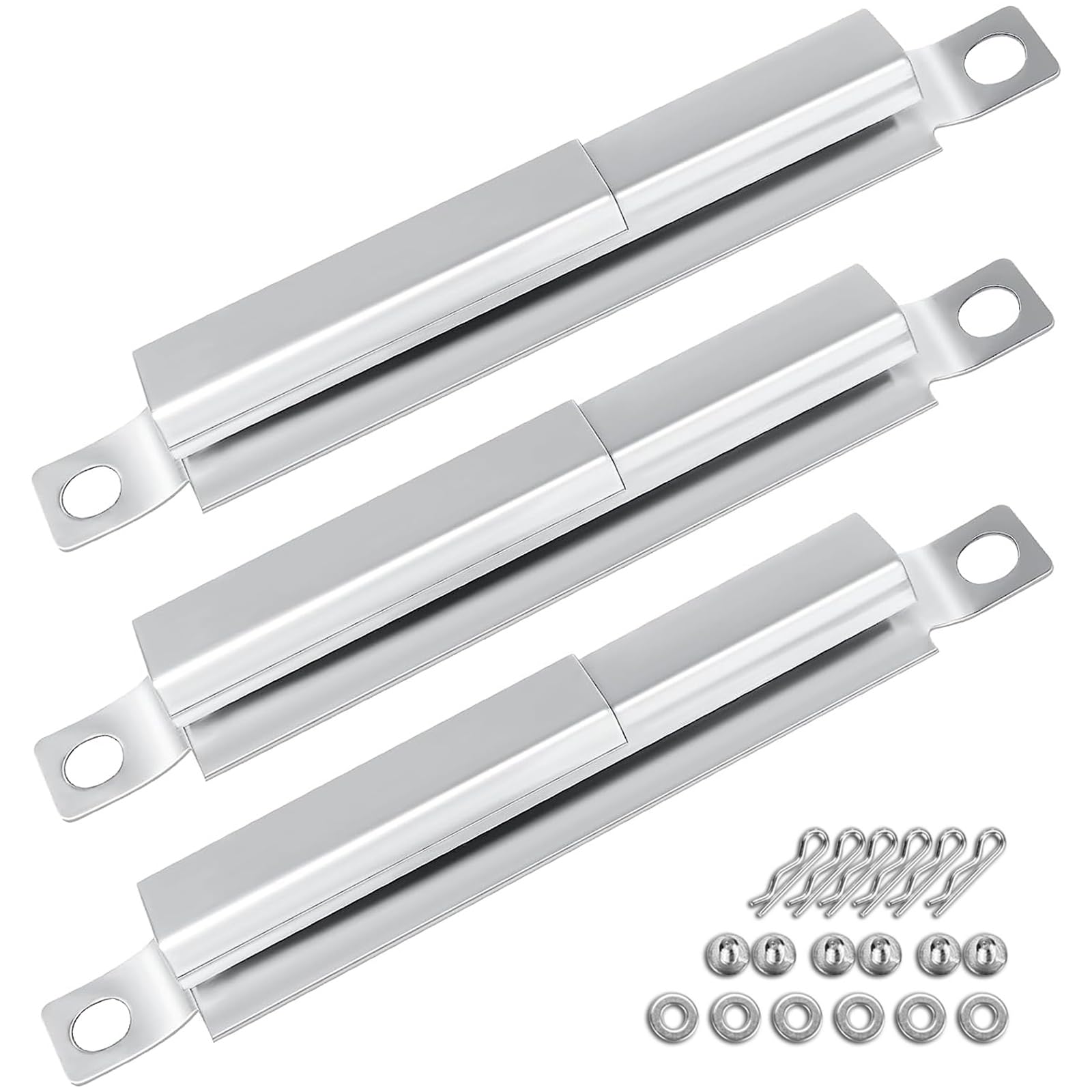 GFTIME 12.7 to 24.1cm Ersatzteile Crossover Brenner Universal Verstellbar Ersatz Ersatzteile für Centro, Charbroil und andere, Crossover Rohr, Übertrag srohr, BBQ Edelstahl Flammenbrücke, 3 Stücke
