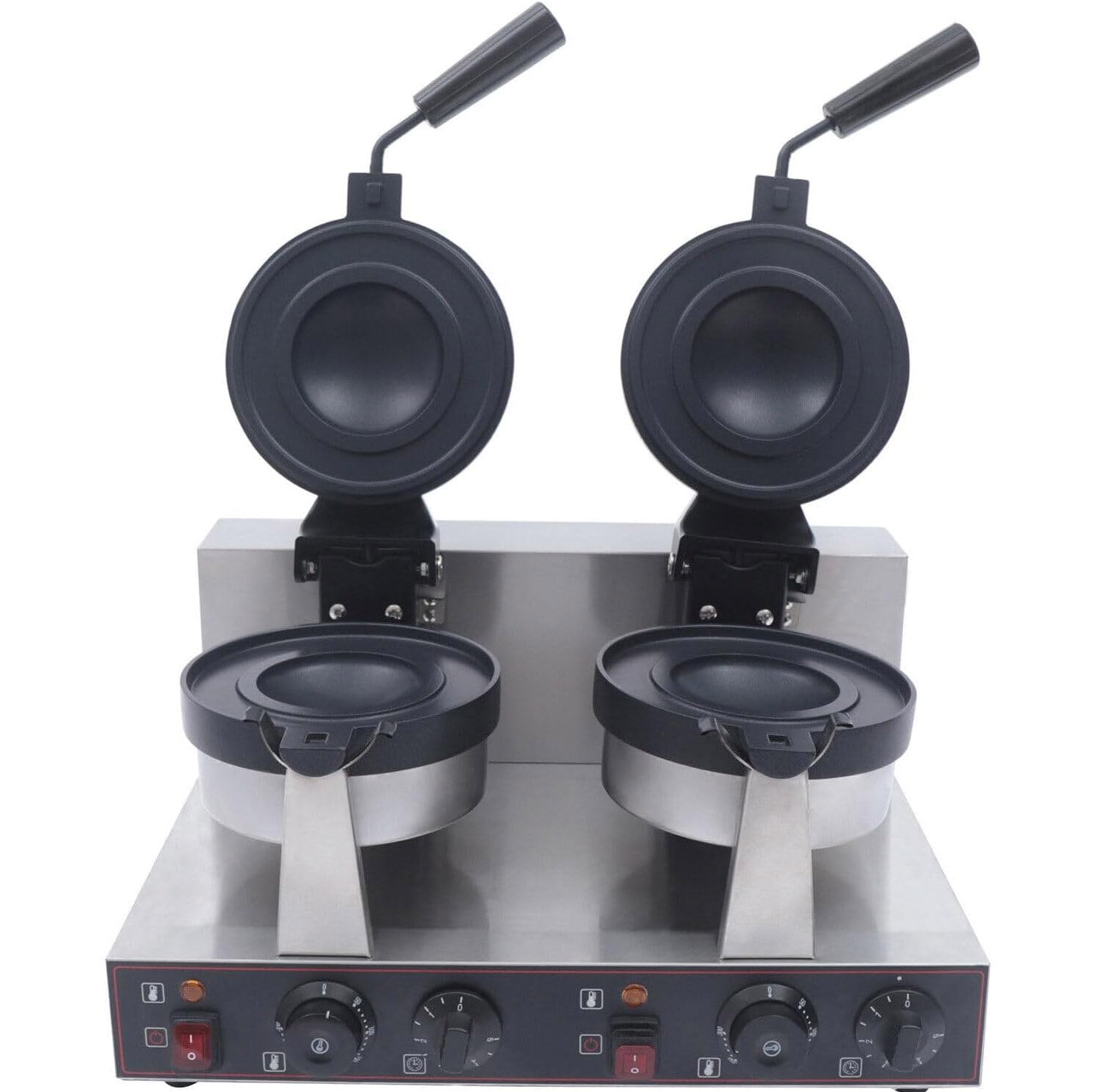 Elektryczna Gofrownica Do Burgerów O Mocy 1300 W, Maszyna Do Burgerów Gofrownica Do Lodów Ze Stali Nierdzewnej Maszyna Piekarska Gofrownica Domowa Gofrownica Do Gofrów Burgerowych,Doublehead