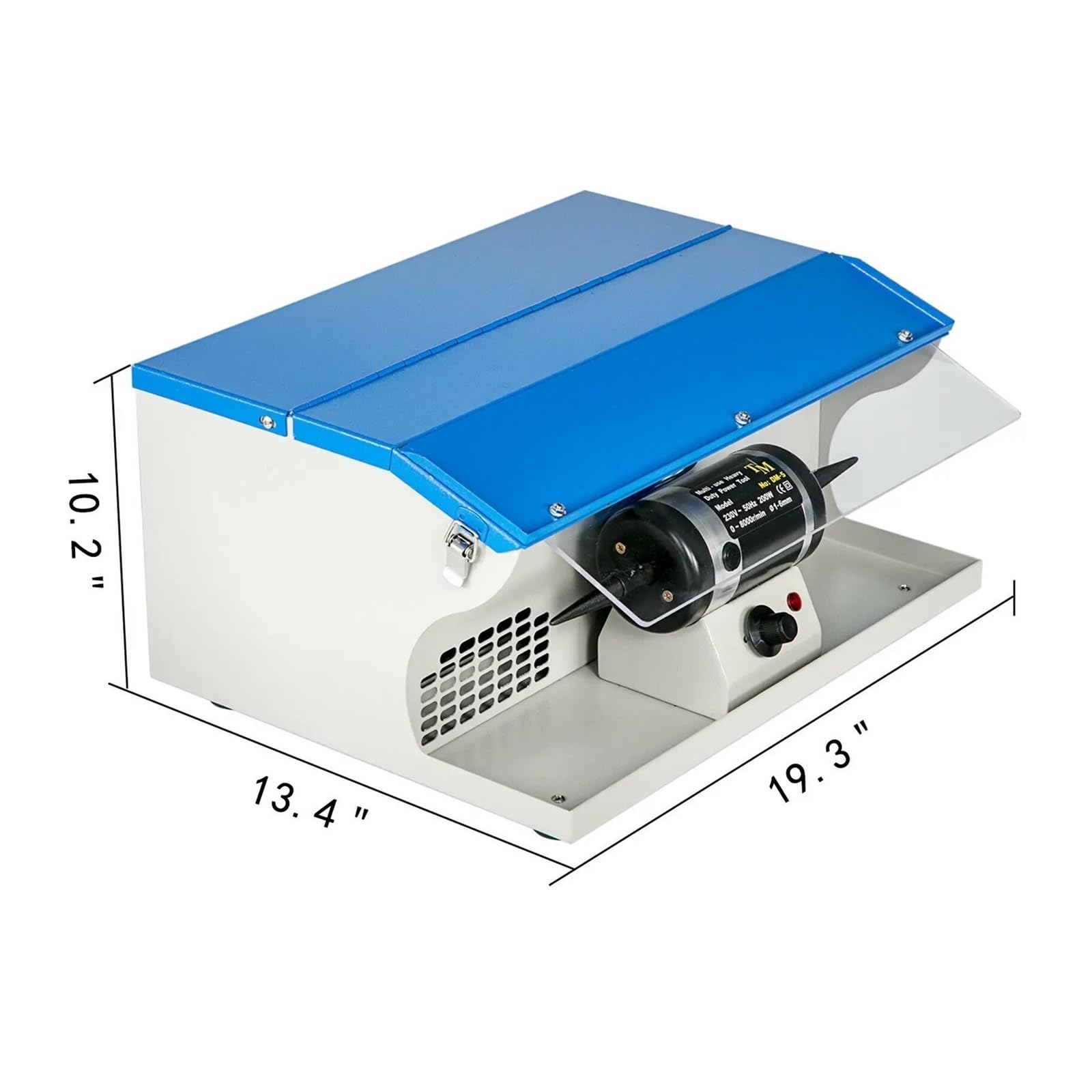 Polerka do biżuterii, 200 W, prędkość 0-8000 obr./min. proszkowa, polerka stołowa o zmiennej prędkości polerowanej, aluminium, chromu, akrylowych materiałów dentystycznych do użytku DIY