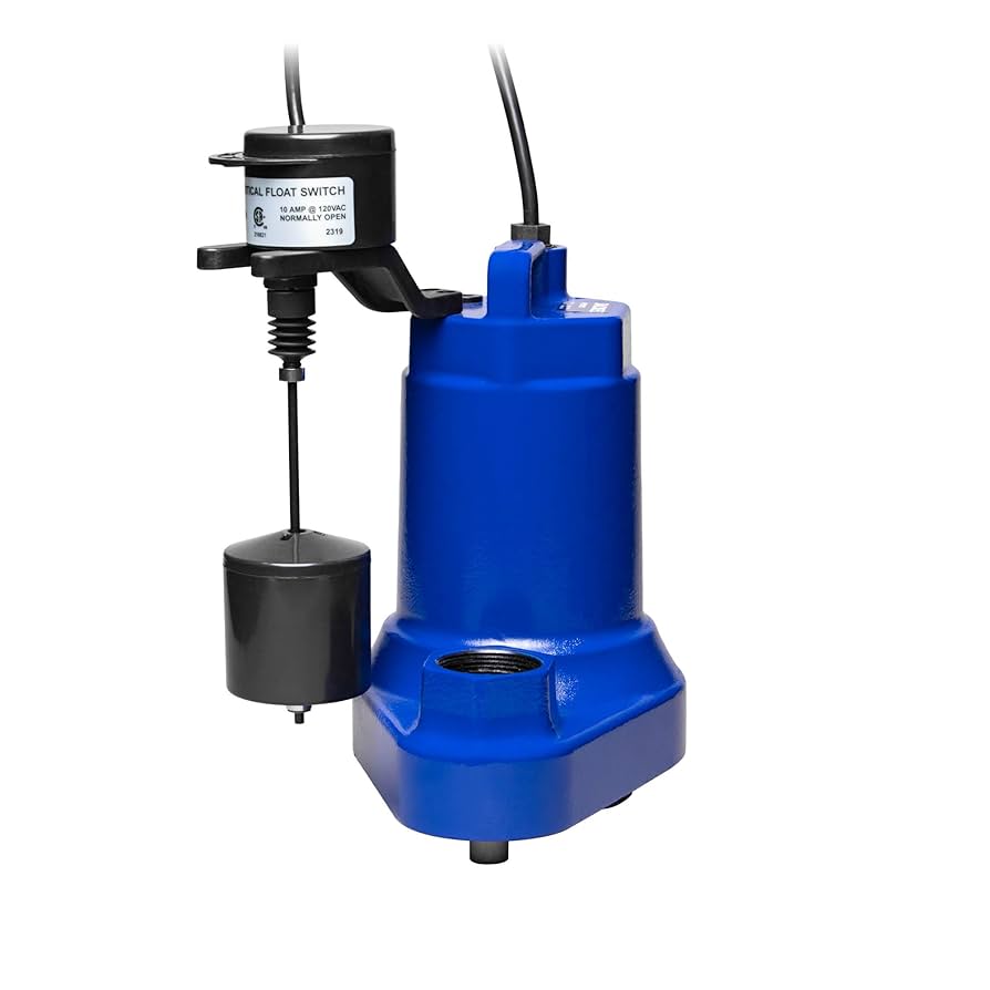 Jackal E☓J JACKEL 1/2 HP CAST IRON SUBMERSIBLE SUMP PUMP - VERTICAL