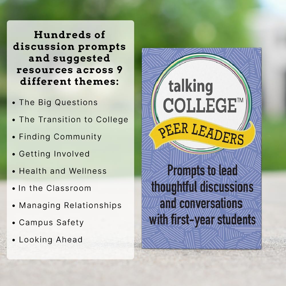 Talking College Peer Leaders Card Deck - Prompts to Lead Thoughtful Discussions & Conversations with First-Year Students - Health & Wellness, Campus Safety & Finding Community - 55 Cards(Large Format)