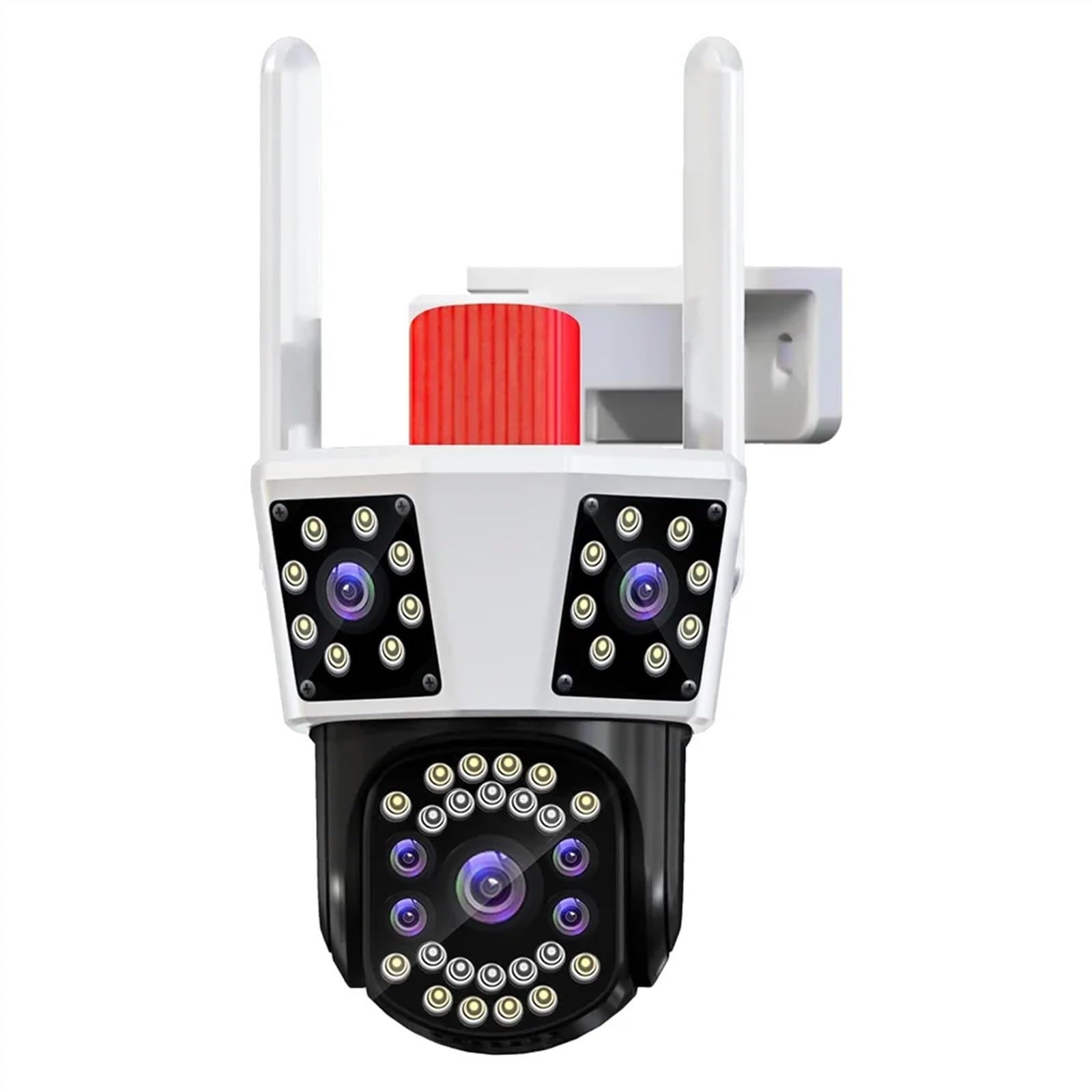 Kamera bezpieczeństwa, Zewnętrzna wodoodporna kamera IP HD PTZ 8X Zoom Trzy obiektywy ekrany Kamera wideo CCTV Ochrona bezpieczeństwa(12MP No Card)