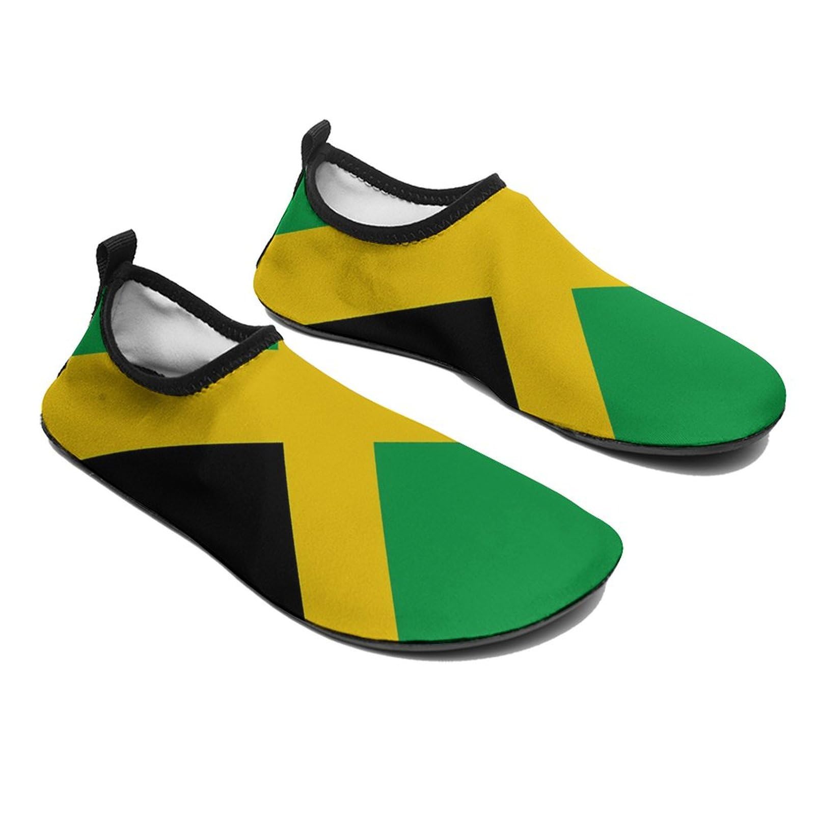 GeRRiT Jamaica Flag Water Shoes for Women Men Quick-Dry Aqua Socks Swim Beach Barefoot Yoga Surf Pool Camping 11/12men