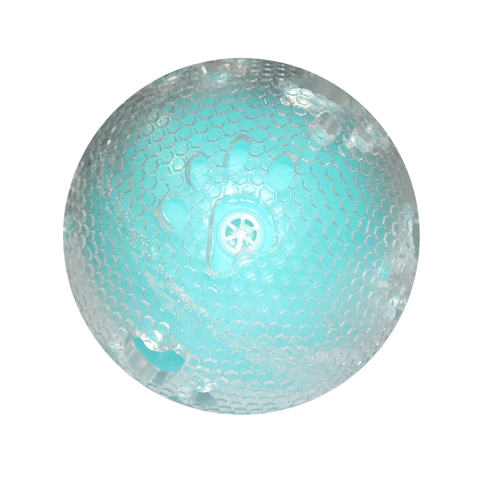 emily pets Dog Squeaky Rubber Ball Toys Paw Print for Dog 7 inch Interactive TPR Durable Bouncy Dog Fetch Transparent Snake Ball for Teeth Cleaning Training Playing(Sky Blue)