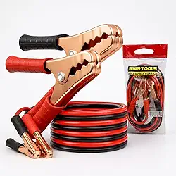 Kit de Cabo para Bateria Transferencia de Carga para Carros e Motos 10MM 300AMP Chupeta para Bateria Auxiliar de Partida Reforçado com Garras Metálicas Isoladas Automotiva 2Metros