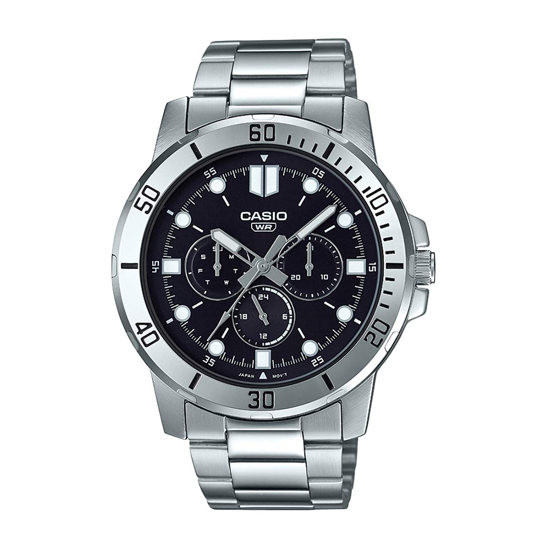 Casio Analogue Mens Watch (Black Dial Silver Colored Strap) (B08346W6SC) Amazon Price History, Amazon Price Tracker