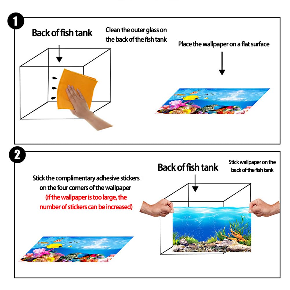 YiJPXinADZ Small Aquarium Background for Compact Tanks Double-Sided Waterproof Poster 12x20 Inches - Image 3