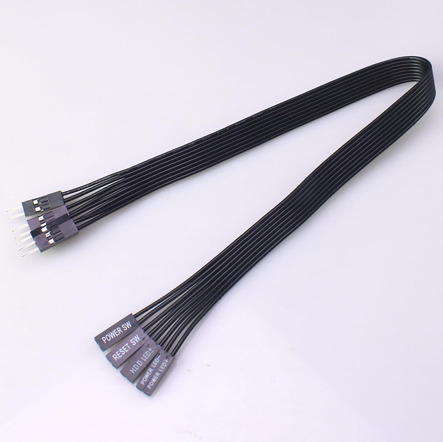 FDXGYH Motherboard Extension Wire Set Silver-Plated Plug Mainboard Switch Hard Disk LED/PLED/Reset SW/Power SW Extension Cable (1set Black)