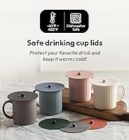 Vista 2 de Carrotez Paquete de 2 tapas de silicona para tazas, fundas de taza de 4.3 pulgadas, tapas de silicona reutilizables para tazas de café y té