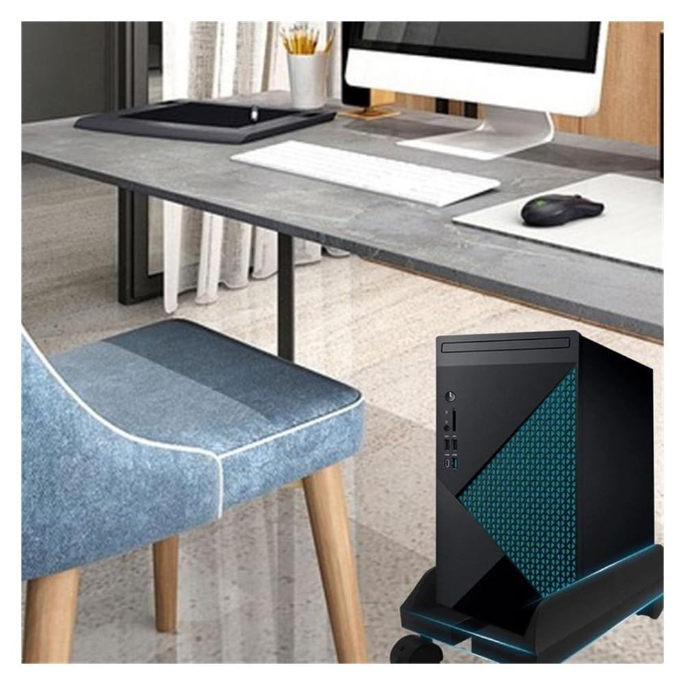 Akcesoria komputerowe CPU Holder Stand, Mobile PC Tower Stand with 360 ° Rotation Caster Wheels, Desktop PC Mainframe Bracket, Adjustable PC Holder Cart Stojak na wieżę komputerową