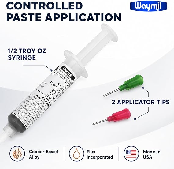 Copper Solder Paste Soft 15.5 Gram with Tips Electronic Jewelry Repair
