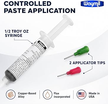Copper Solder Paste Soft 15.5 Gram with Tips Electronic Jewelry Repair