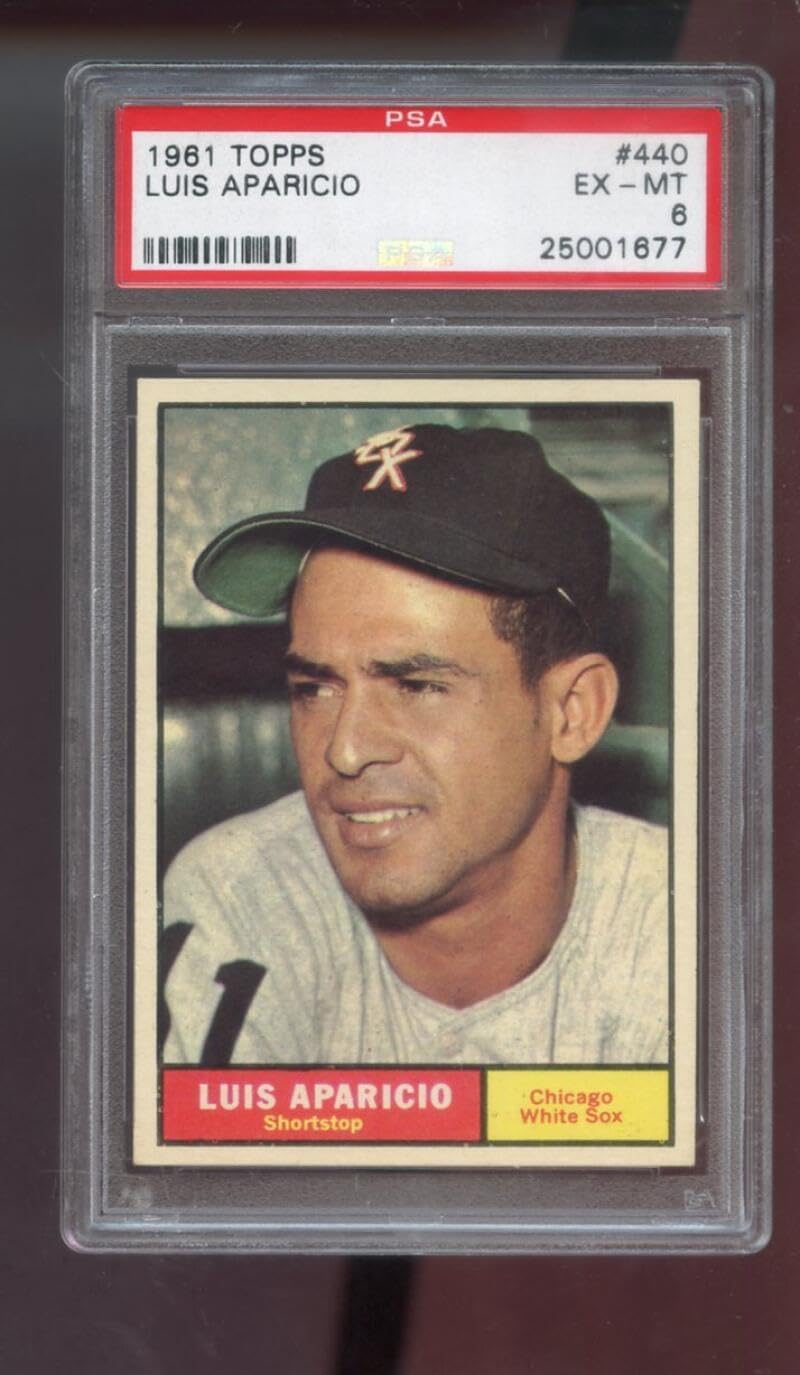 1961 Topps #440 Luis Aparicio PSA 6 Graded Baseball Card MLB Chicago White Sox