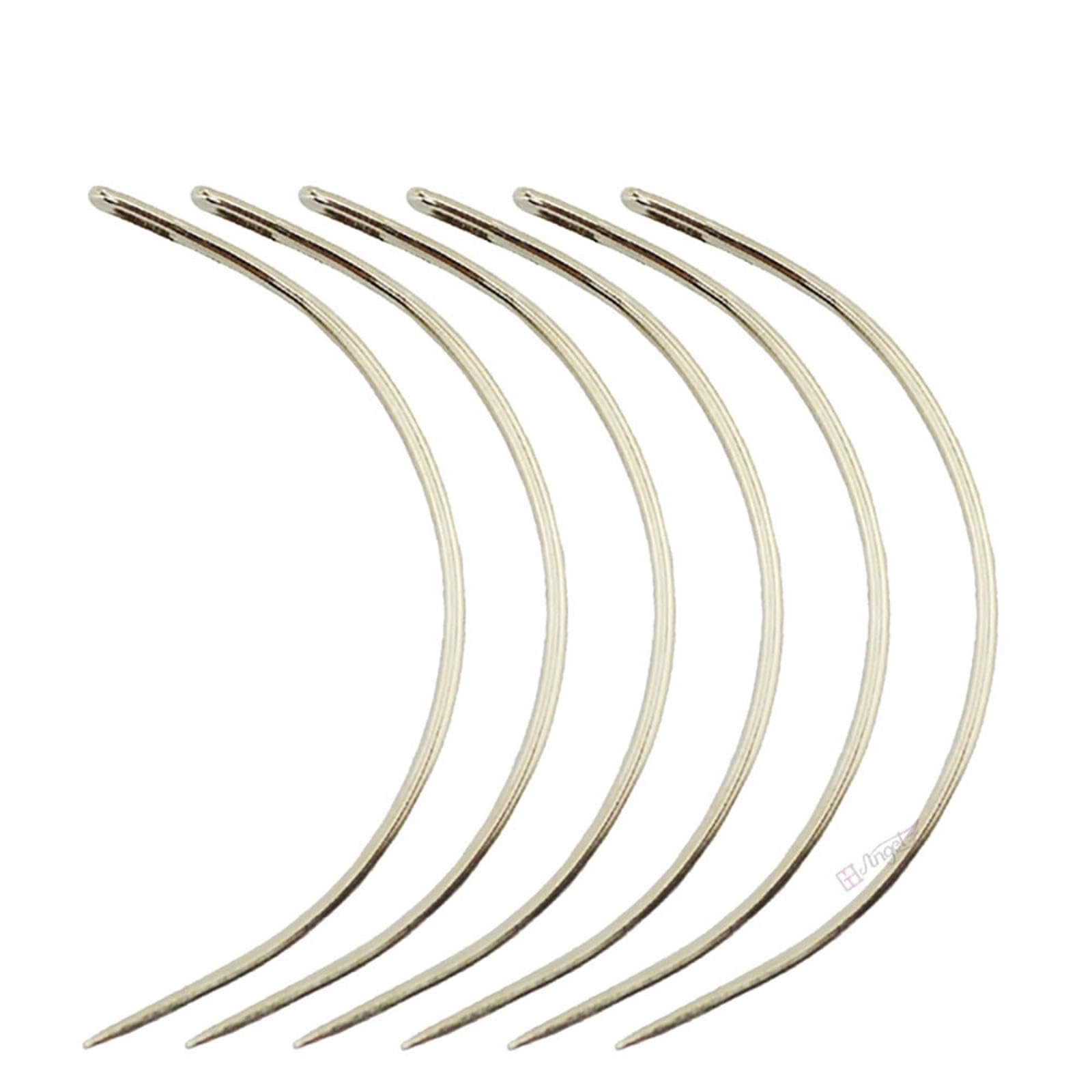 SagaSave 81 Pieces Wig Making Pins Needles Set, J-shaped Needle Wig T Pins and C Curved Needles with 328 Yard Thread for Wig Making, Blocking Knitting, Modelling and Crafts