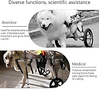 Vista 5 de Silla de ruedas para perro, para patas traseras, carrito ajustable para perro, con soporte para piernas y soporte de cadera para lesionados