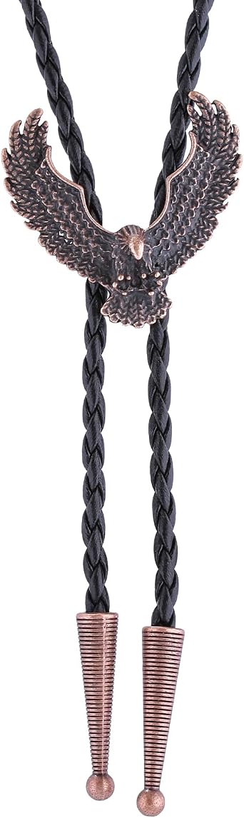 HUABOLA CALYN Bolo Tie for Men Women, Native American Turquoise/Longhorn Bull/Eagle/Horse Bolo ties,Western Tie Costume